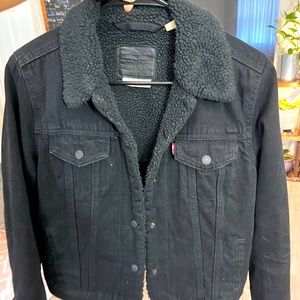 Levi’s Black Womens Jean Sherpa Jacket